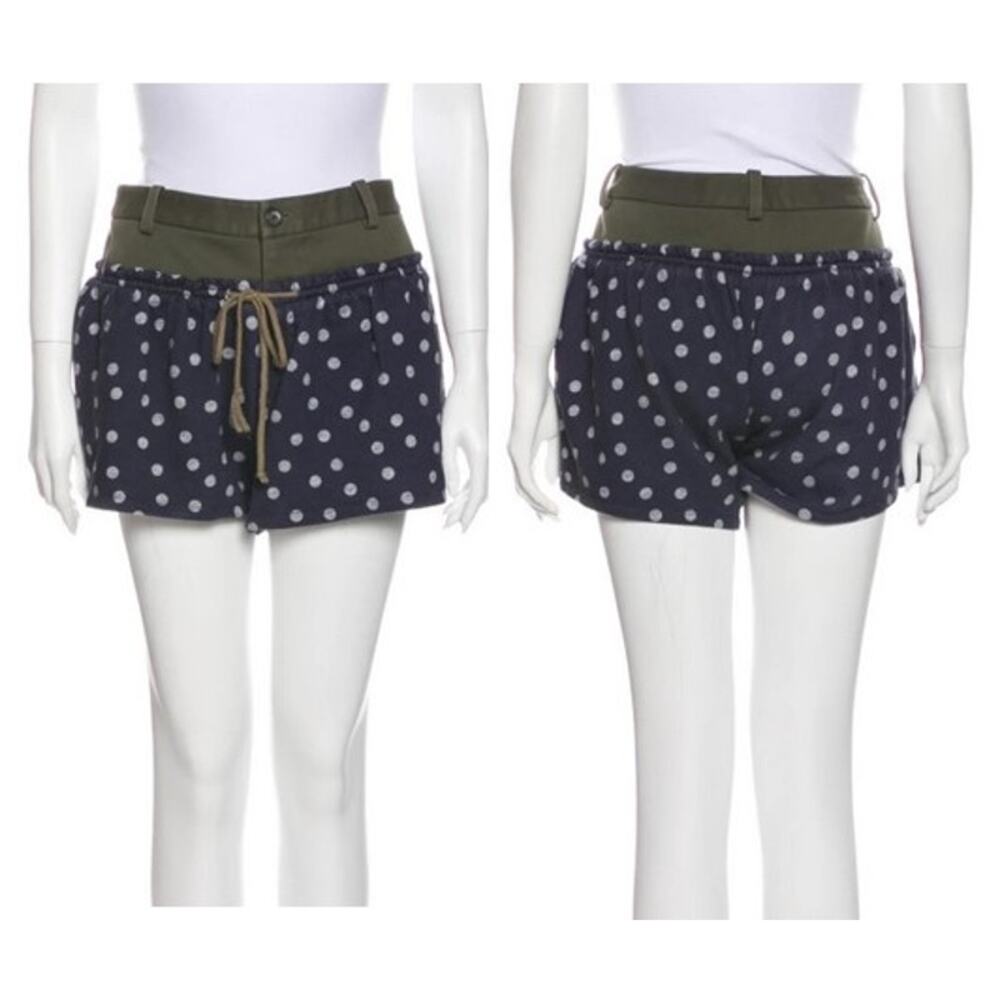 THAKOON ADDITION Mixed Fabric Polka Dot Shorts Women's XS